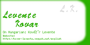 levente kovar business card